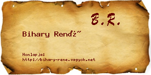 Bihary René névjegykártya